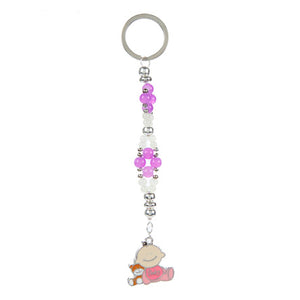 Llavero Baby Shower Rosa Con Dije