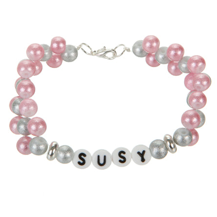 Pulsera Con Perlas Destellos Y Cuentas De Letras