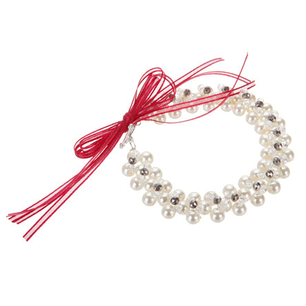 Pulsera Con Perlas Y Rondel Plata  Cristal