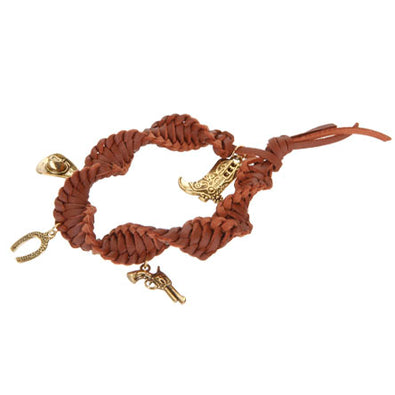 Fantasías Miguel Clave:IA333 Pulsera  Imitacion Piel  Y Dijes Vaqueros