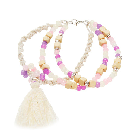 Pulsera Con Cordon Encerado Y Cuenta Redonda Brillante