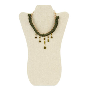Collar De Cadena Con Cordón Y Cristales