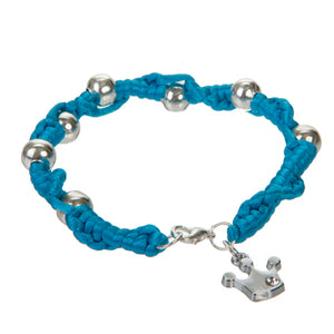 Pulsera Tejida En Cola De Rata Y Dije