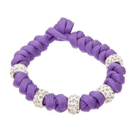 Pulsera De Cordón Paracaídas Morado Y Rondel