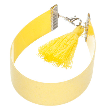 Pulsera De Película Amarilla Con Borla
