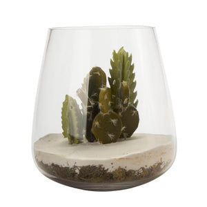 Base De Cristal Con Cactus