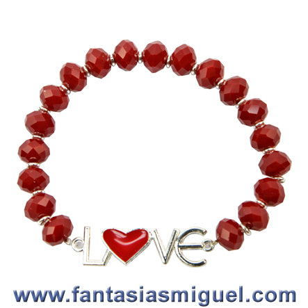 Pulsera Love Rojo C/ Rondel