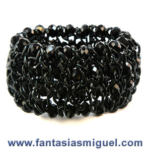 Pulsera De Cadena Negra C/ Rondel Negro