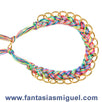 Fantasías Miguel Clave:IP1275 Collar De Cadena Con  Cordón Espiga Multicolor