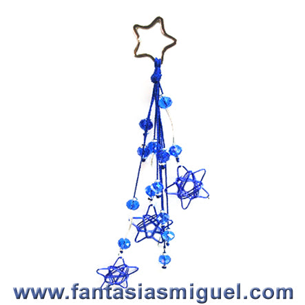 Llavero Con Estrella De Alambre Y Tubos Plata