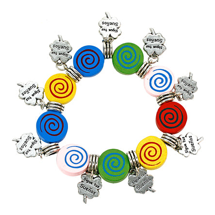 Pulsera De Figura Círculo Y Dijes Trébol