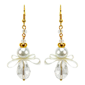 Aretes De Ángel, Blanco Oro