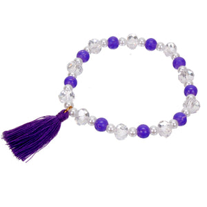 Pulsera Con Borla Morada