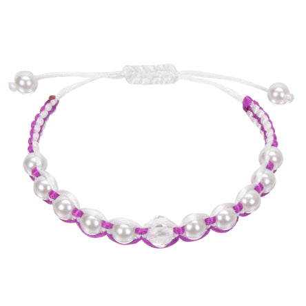 Pulsera Cola De Rata Morado Y Blanco