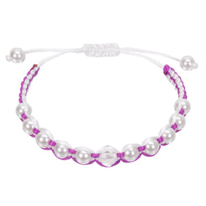 Pulsera Cola De Rata Morado Y Blanco