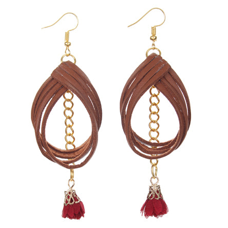 Aretes Con Borla Vino