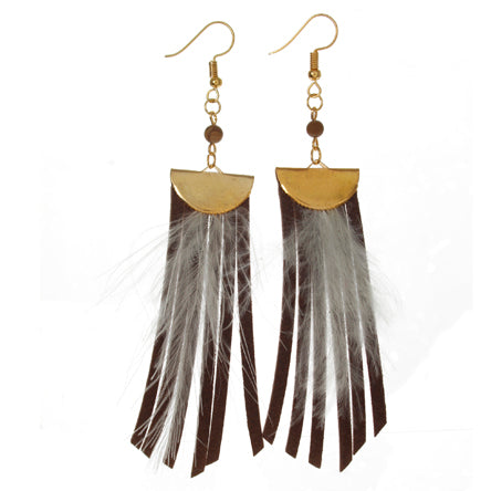 Aretes De Gamusa Con Plumas