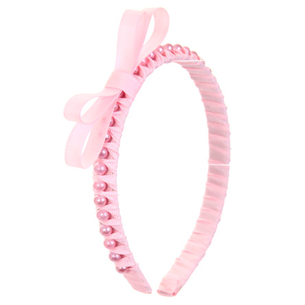 Diadema Rosa Con Perlas