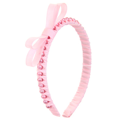 Fantasías Miguel Clave:IP2143 Diadema Rosa Con Perlas