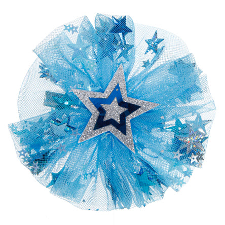 Moño Azul Con Estrellas
