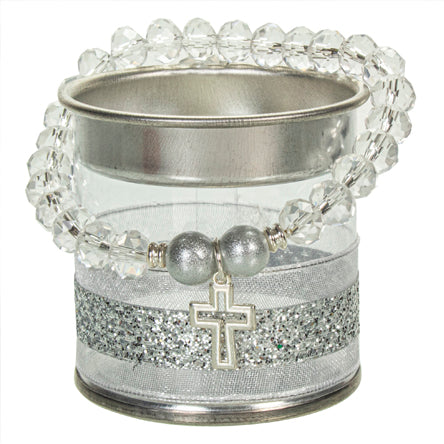 Pulsera Cristal Dije Cruz