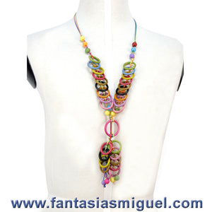 Collar De Colores Imitacion Madera