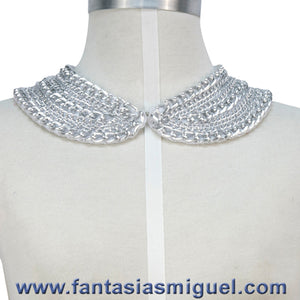 Cuello Blanco De Cadena Plata