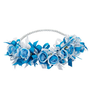 Tiara Rosas De Tela Con Pistilos Y Perlas