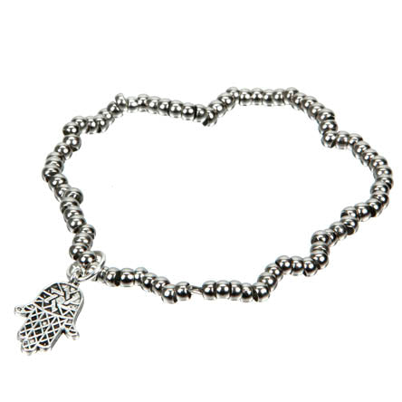 Pulsera Plata Con Mano De Fátima