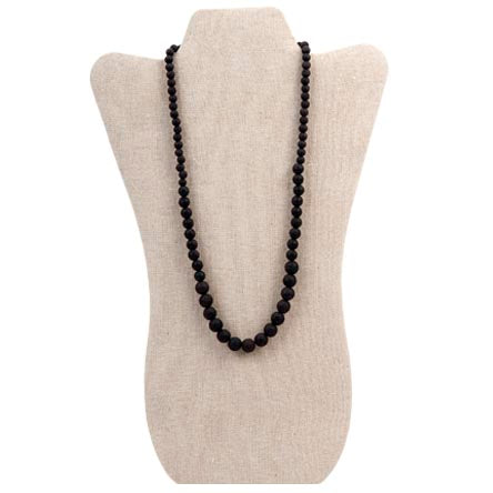Collar Con Cuentas De Lava Negras