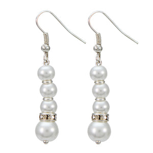 Aretes  Con Perlas Y Rondeles De Piedra