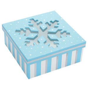 Caja Copos Con Rayas Azul Blanco