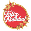 Fantasías Miguel Clave:JD216 Esferita Feliz Navidad, Oro, Blanco Y Rojo
