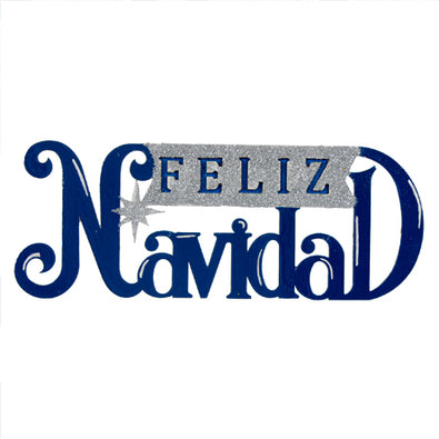 Fantasías Miguel Clave:JE28 Letrero Feliz Navidad Azul/Plata