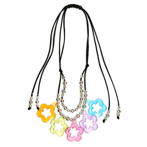 Collar De Cola De Rata Y Cuentas Flor