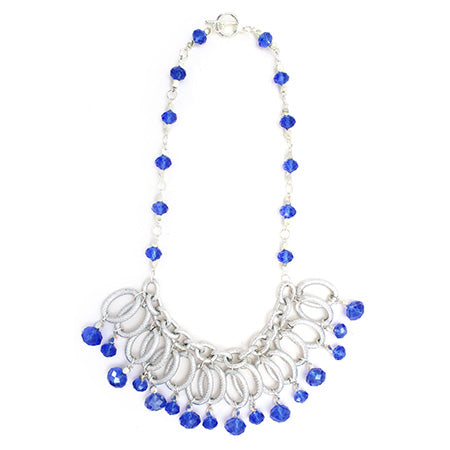 Collar Plata C/Rondeles Zafiro