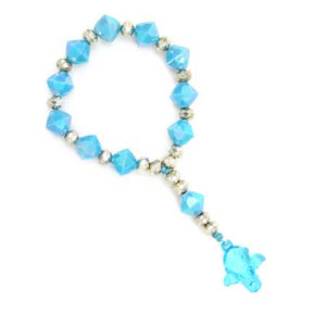 Pulsera Azul-Plata Con Angelito