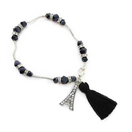 Pulsera París Plata-Negro