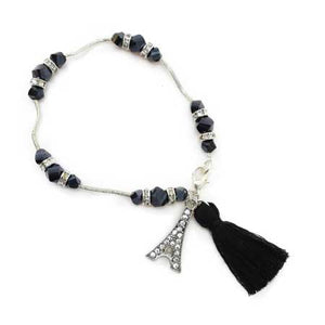 Pulsera París Plata-Negro
