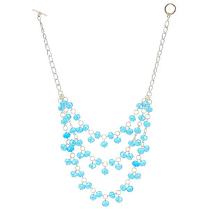 Collar De Rondeles Turquesa Con Cadena