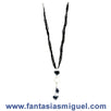 Fantasías Miguel Clave:JO185 Collar Negro Con Gamuza Organza Y Corazones Negros