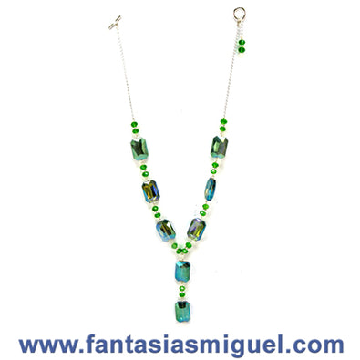Fantasías Miguel Clave:JO187 Collar De Cristal Verde