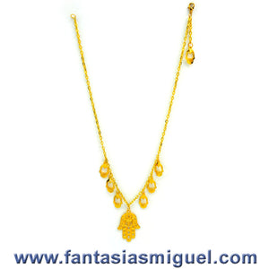 Collar Oro C/ Manos De La Suerte