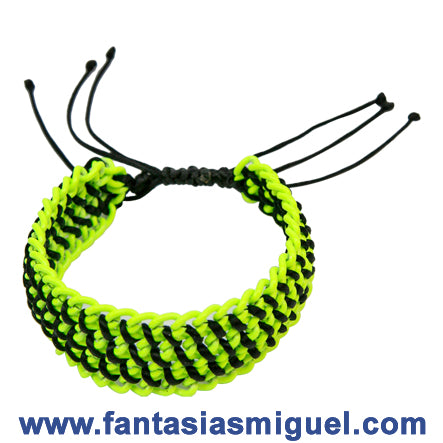 Brazalete De Cadena Amarillo Neón Cola De Rata