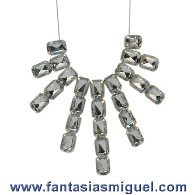 Fantasías Miguel Clave:JO347 Collar Con Piedras Planas Rectangulares