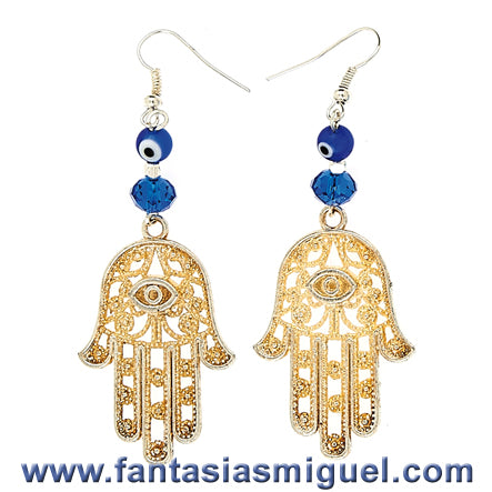 Aretes Mano De La Suerte Y Ojos