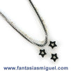 Fantasías Miguel Clave:JO402 Collar De Estrellas Negras Acrílicas