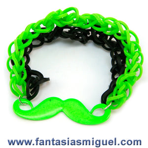 Pulsera Con Ligas Verde-Negro