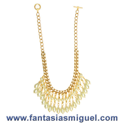 Fantasías Miguel Clave:JO911 Collar De Perlas Y Gotas