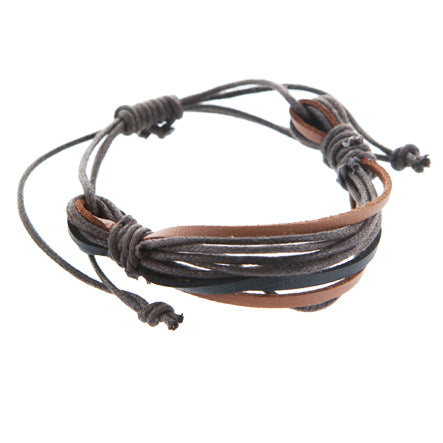 Pulsera Dos Cordones Café-Negro